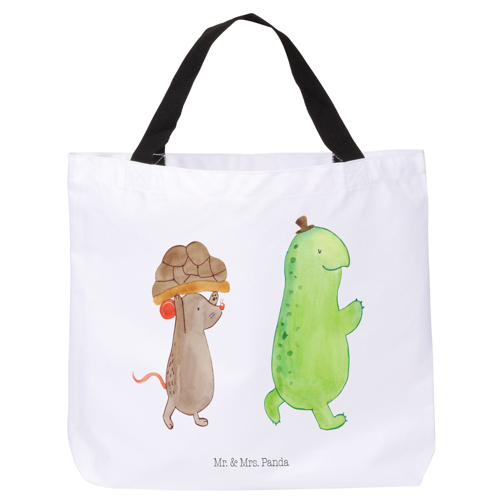 Shopper Schildkröte & Maus Beutel, Einkaufstasche, Tasche, Strandtasche, Einkaufsbeutel, Shopper, Schultasche, Freizeittasche, Tragebeutel, Schulbeutel, Alltagstasche, Schildkröte, Maus, Freunde, Freundinnen, beste Freunde, beste Freundinnen