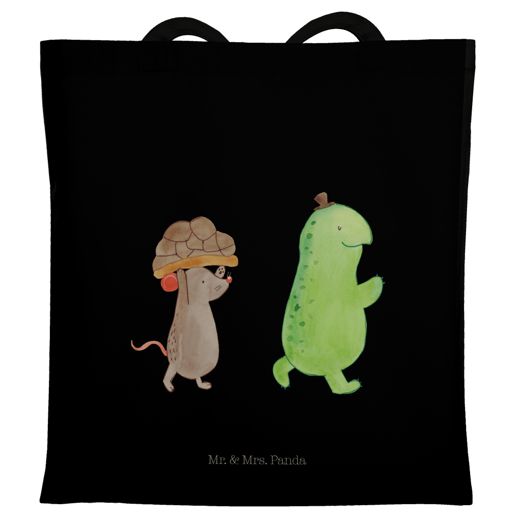 Tragetasche Schildkröte & Maus Beuteltasche, Beutel, Einkaufstasche, Jutebeutel, Stoffbeutel, Schildkröte, Maus, Freunde, Freundinnen, beste Freunde, beste Freundinnen