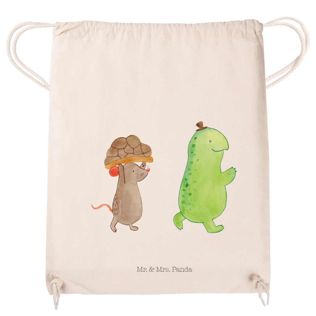 Sportbeutel Schildkröte & Maus Turnbeutel, Beutel, Sporttasche, Tasche, Stoffbeutel, Schildkröte, Maus, Freunde, Freundinnen, beste Freunde, beste Freundinnen
