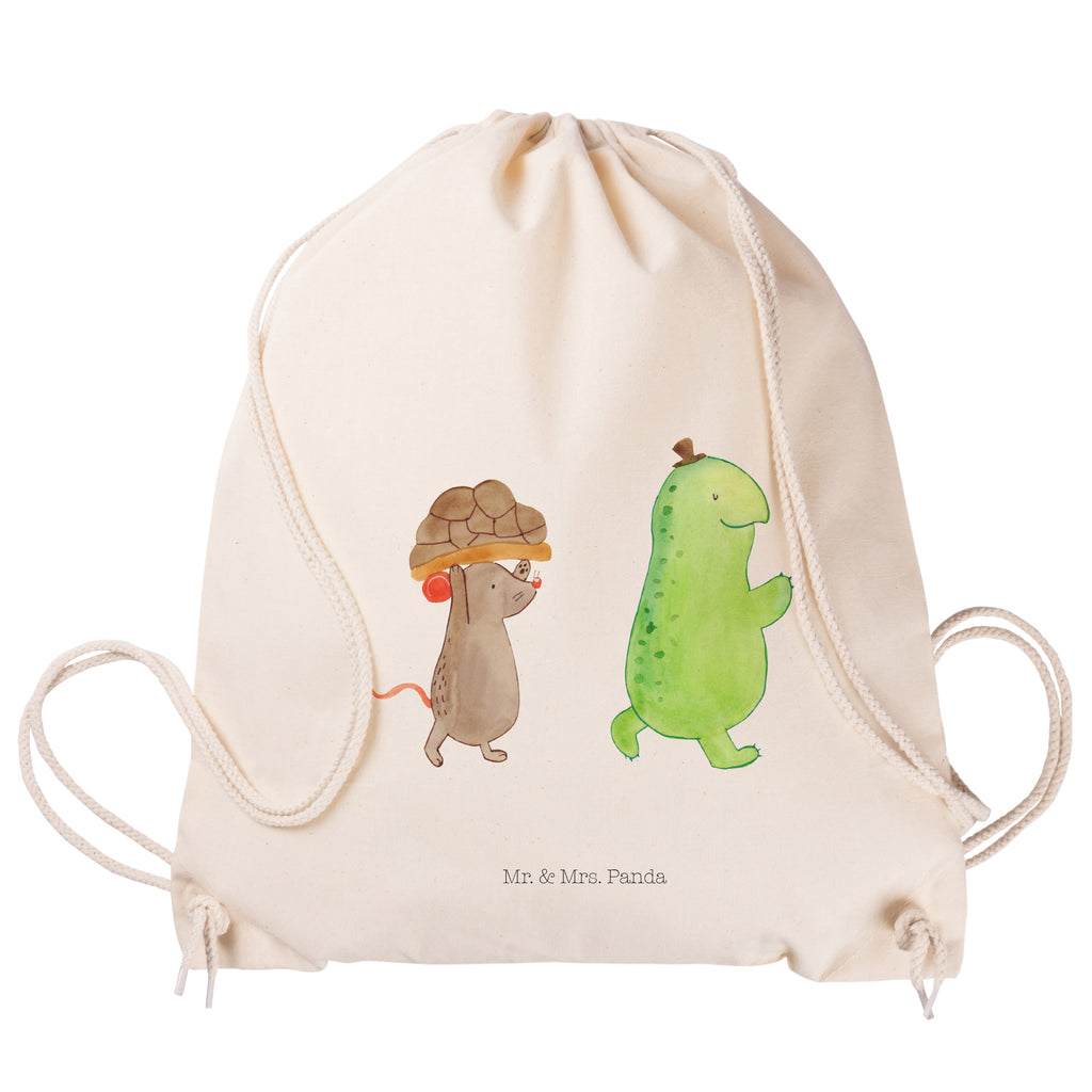 Sportbeutel Schildkröte & Maus Turnbeutel, Beutel, Sporttasche, Tasche, Stoffbeutel, Schildkröte, Maus, Freunde, Freundinnen, beste Freunde, beste Freundinnen