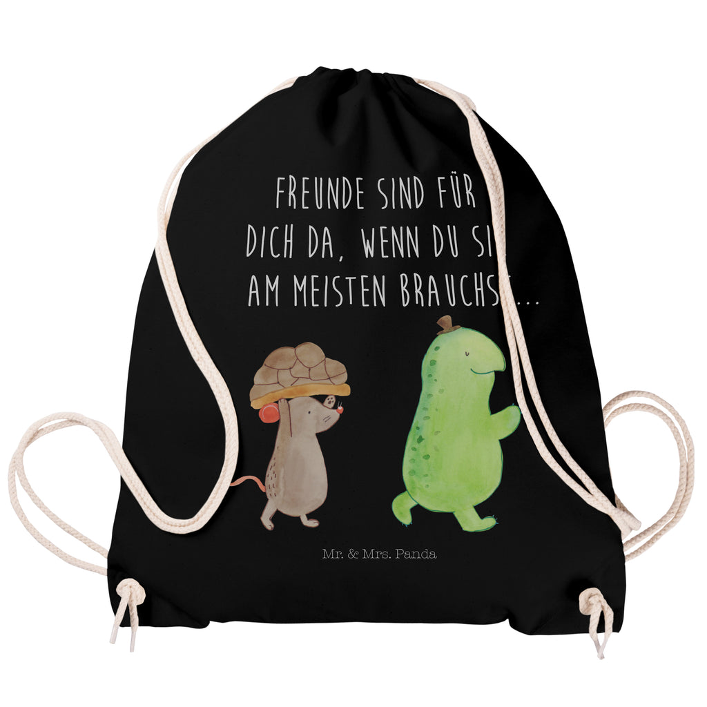 Sportbeutel Schildkröte & Maus Turnbeutel, Beutel, Sporttasche, Tasche, Stoffbeutel, Schildkröte, Maus, Freunde, Freundinnen, beste Freunde, beste Freundinnen
