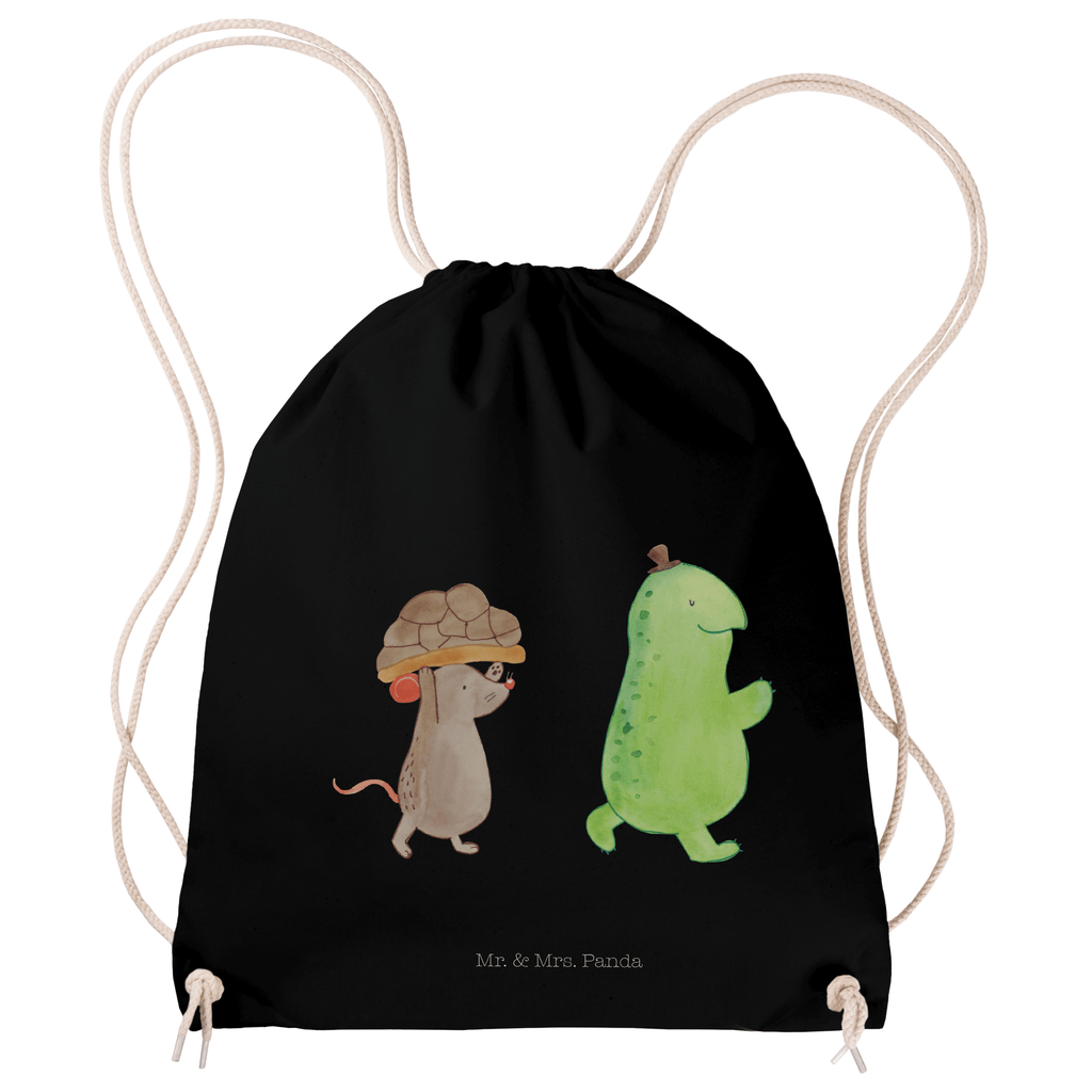 Sportbeutel Schildkröte & Maus Turnbeutel, Beutel, Sporttasche, Tasche, Stoffbeutel, Schildkröte, Maus, Freunde, Freundinnen, beste Freunde, beste Freundinnen