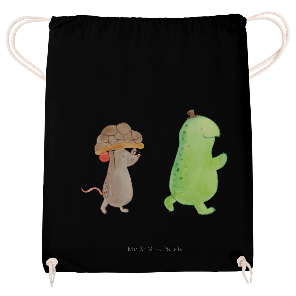 Sportbeutel Schildkröte & Maus Turnbeutel, Beutel, Sporttasche, Tasche, Stoffbeutel, Schildkröte, Maus, Freunde, Freundinnen, beste Freunde, beste Freundinnen