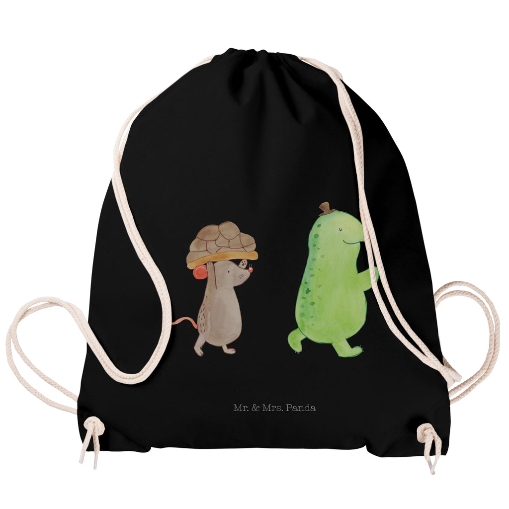 Sportbeutel Schildkröte & Maus Turnbeutel, Beutel, Sporttasche, Tasche, Stoffbeutel, Schildkröte, Maus, Freunde, Freundinnen, beste Freunde, beste Freundinnen