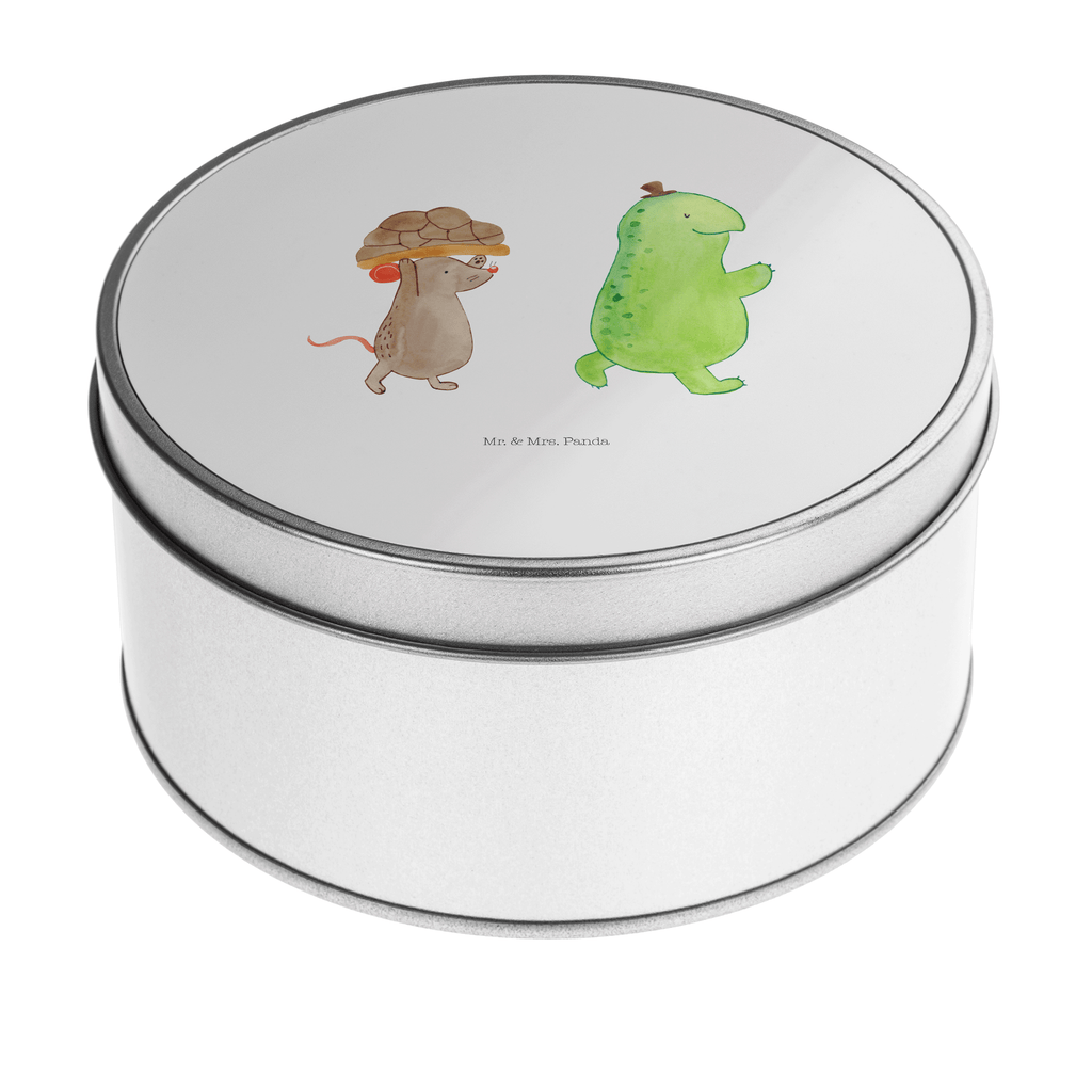 Blechdose rund Schildkröte & Maus Metalldose, Keksdose, Dose, Vorratsdose, Geschenkbox, Schildkröte, Maus, Freunde, Freundinnen, beste Freunde, beste Freundinnen