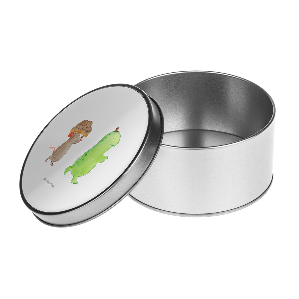 Blechdose rund Schildkröte & Maus Metalldose, Keksdose, Dose, Vorratsdose, Geschenkbox, Schildkröte, Maus, Freunde, Freundinnen, beste Freunde, beste Freundinnen