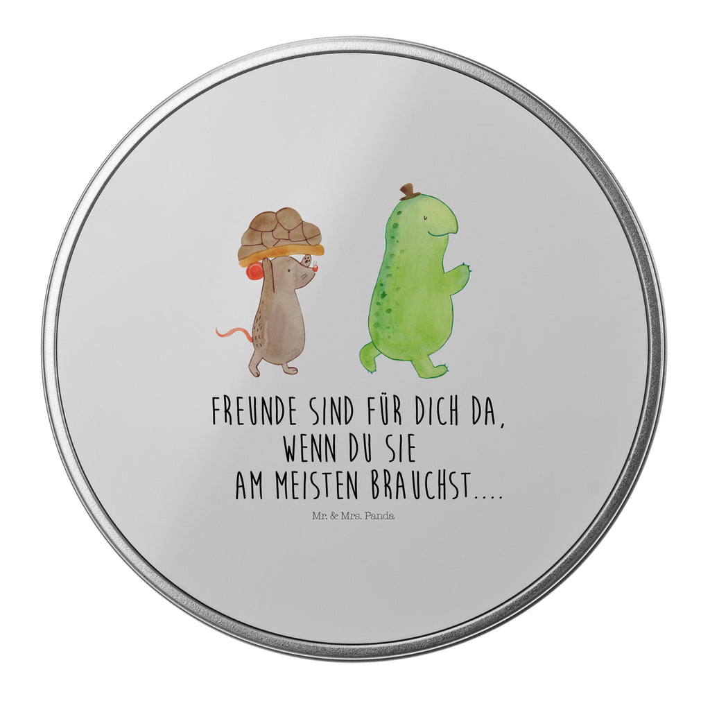 Blechdose rund Schildkröte & Maus Metalldose, Keksdose, Dose, Vorratsdose, Geschenkbox, Schildkröte, Maus, Freunde, Freundinnen, beste Freunde, beste Freundinnen