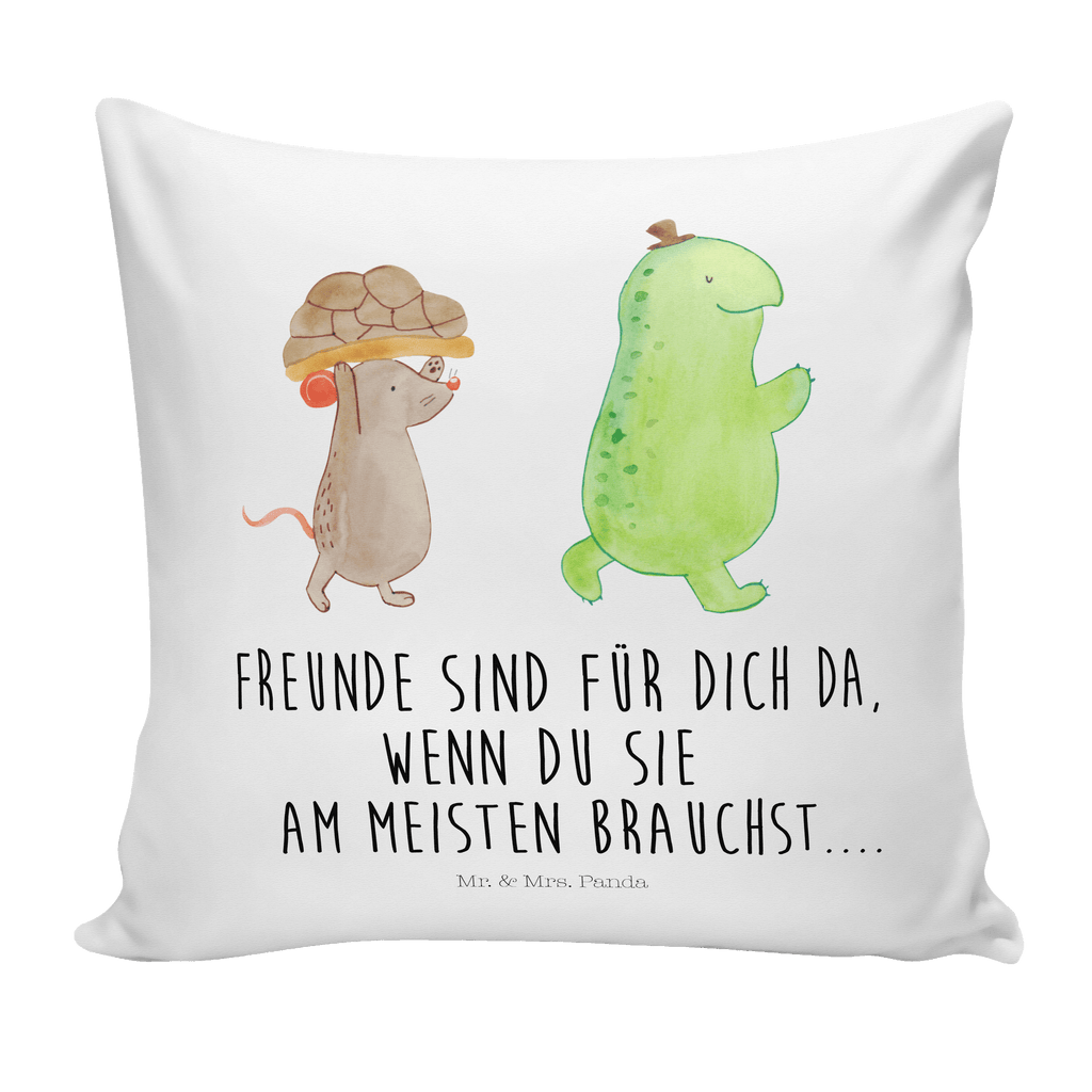 40x40 Kissen Schildkröte & Maus Kissenhülle, Kopfkissen, Sofakissen, Dekokissen, Motivkissen, Schildkröte, Maus, Freunde, Freundinnen, beste Freunde, beste Freundinnen