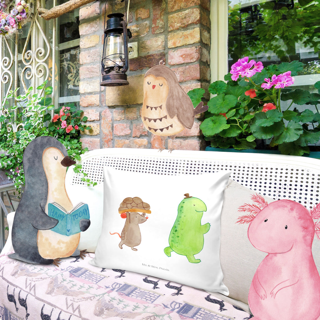 40x40 Kissen Schildkröte & Maus Kissenhülle, Kopfkissen, Sofakissen, Dekokissen, Motivkissen, Schildkröte, Maus, Freunde, Freundinnen, beste Freunde, beste Freundinnen