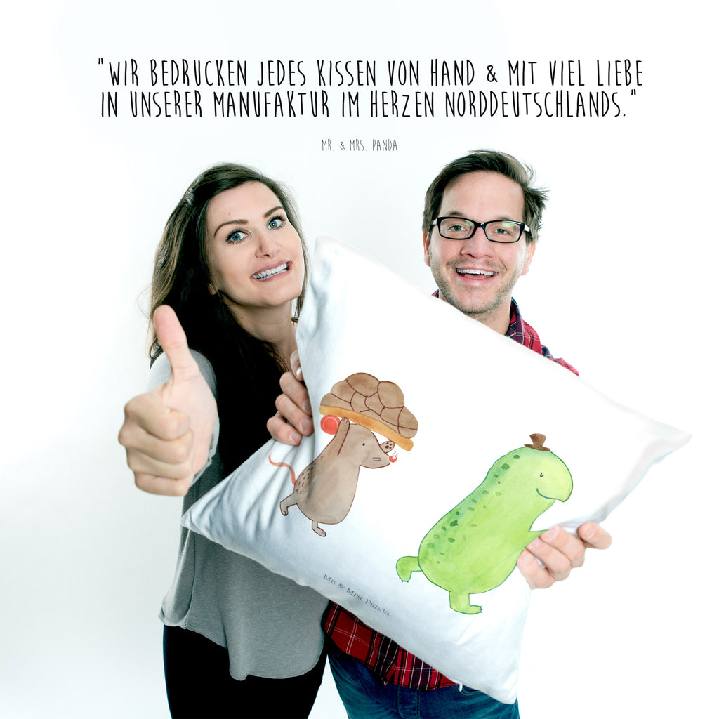 40x40 Kissen Schildkröte & Maus Kissenhülle, Kopfkissen, Sofakissen, Dekokissen, Motivkissen, Schildkröte, Maus, Freunde, Freundinnen, beste Freunde, beste Freundinnen