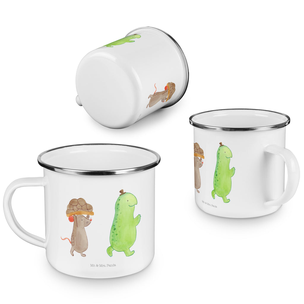 Camping Emaille Tasse Schildkröte & Maus Campingtasse, Trinkbecher, Metalltasse, Outdoor Tasse, Emaille Trinkbecher, Blechtasse Outdoor, Emaille Campingbecher, Edelstahl Trinkbecher, Metalltasse für Camping, Kaffee Blechtasse, Camping Tasse Metall, Schildkröte, Maus, Freunde, Freundinnen, beste Freunde, beste Freundinnen