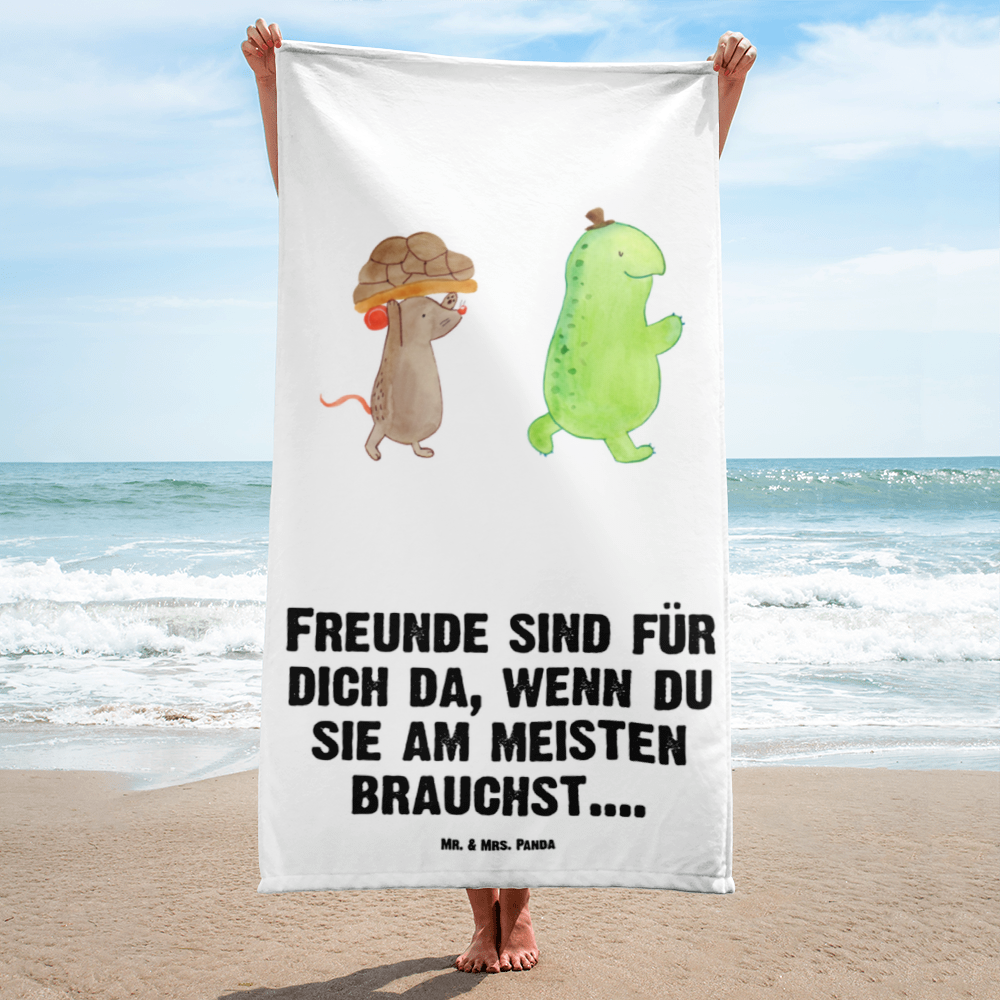 XL Badehandtuch Schildkröte & Maus Handtuch, Badetuch, Duschtuch, Strandtuch, Saunatuch, Schildkröte, Maus, Freunde, Freundinnen, beste Freunde, beste Freundinnen
