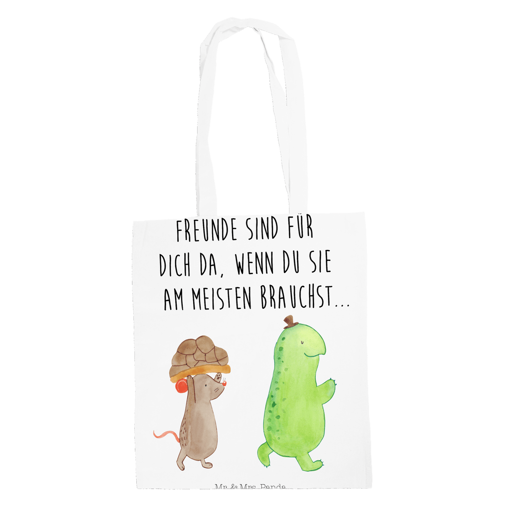 Tragetasche Schildkröte & Maus Beuteltasche, Beutel, Einkaufstasche, Jutebeutel, Stoffbeutel, Schildkröte, Maus, Freunde, Freundinnen, beste Freunde, beste Freundinnen