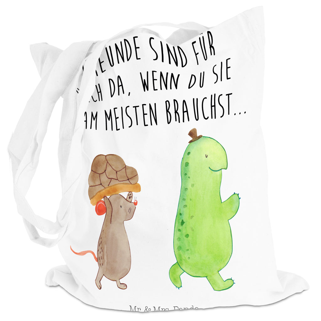 Tragetasche Schildkröte & Maus Beuteltasche, Beutel, Einkaufstasche, Jutebeutel, Stoffbeutel, Schildkröte, Maus, Freunde, Freundinnen, beste Freunde, beste Freundinnen