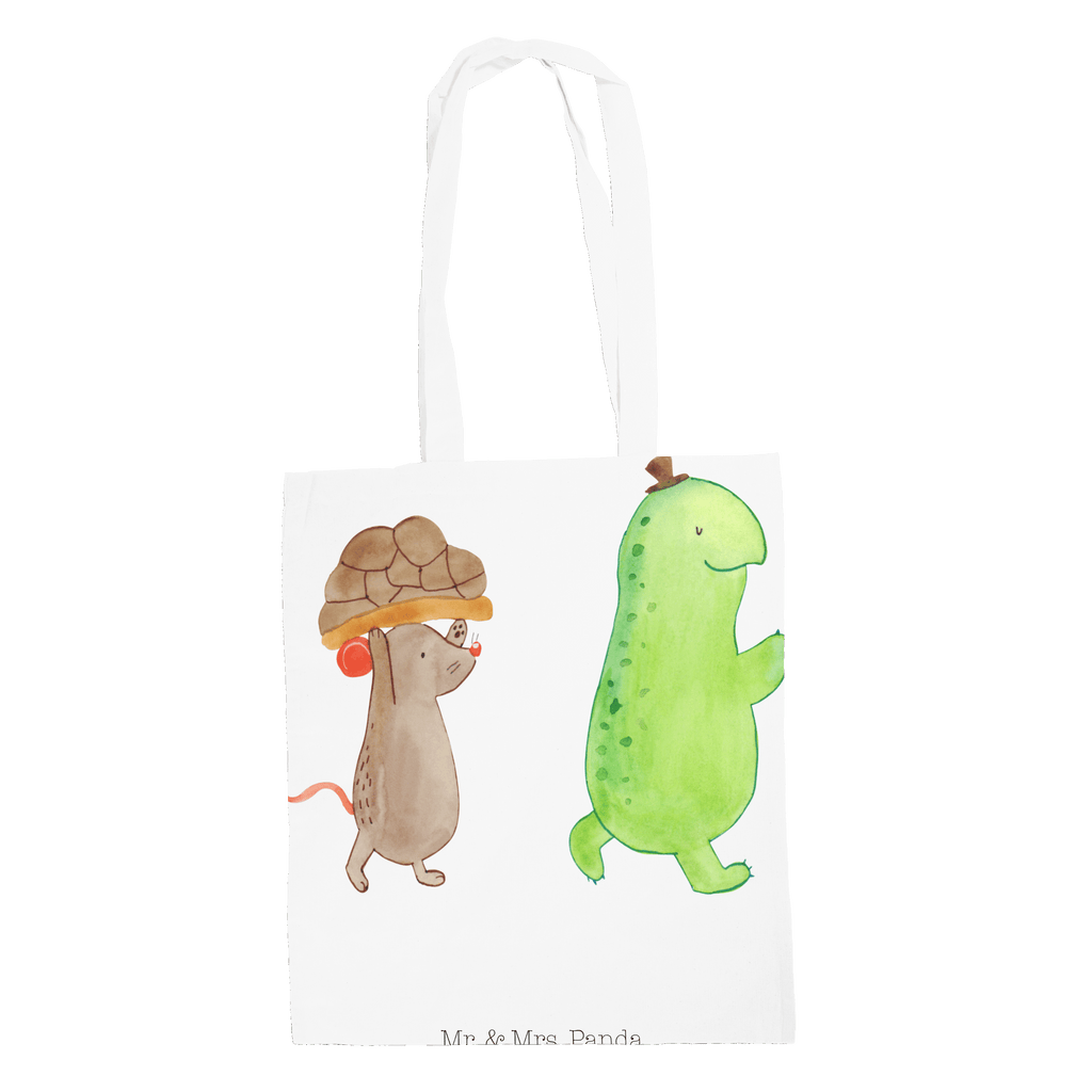 Tragetasche Schildkröte & Maus Beuteltasche, Beutel, Einkaufstasche, Jutebeutel, Stoffbeutel, Schildkröte, Maus, Freunde, Freundinnen, beste Freunde, beste Freundinnen