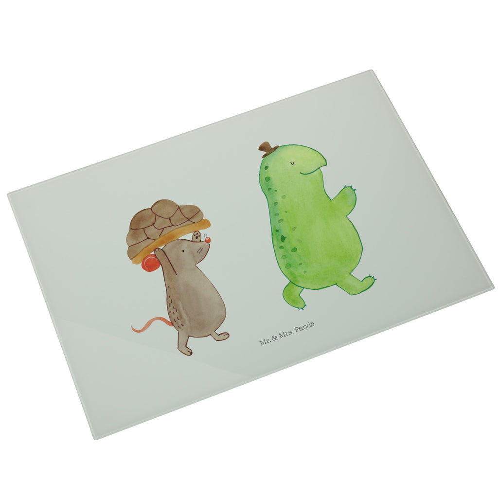 XL Glas Schneidbrett Schildkröte & Maus Glasschneidebrett, Schneidebrett, Frühstücksbrett, Küche, Schildkröte, Maus, Freunde, Freundinnen, beste Freunde, beste Freundinnen
