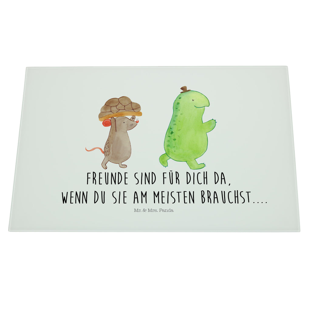 XL Glas Schneidbrett Schildkröte & Maus Glasschneidebrett, Schneidebrett, Frühstücksbrett, Küche, Schildkröte, Maus, Freunde, Freundinnen, beste Freunde, beste Freundinnen