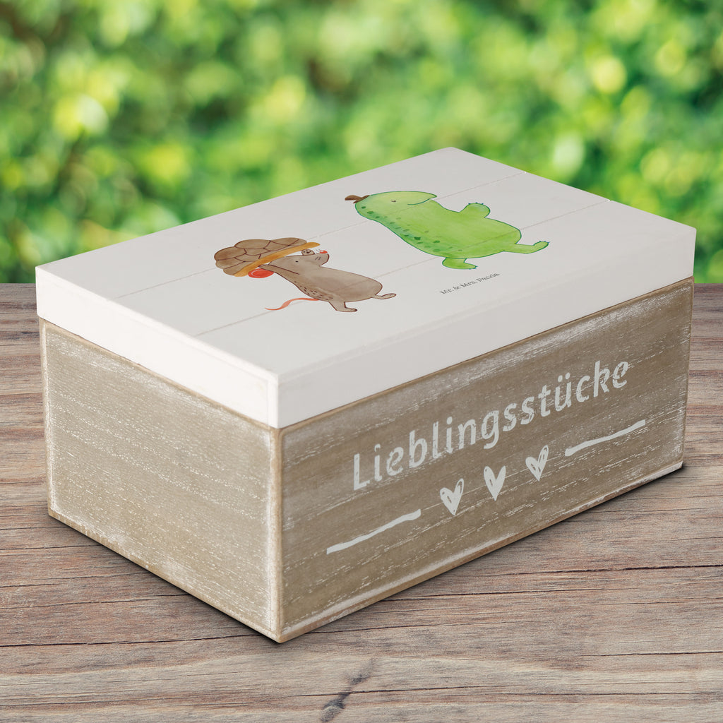 Holzkiste Schildkröte & Maus Holzkiste, Kiste, Schatzkiste, Truhe, Schatulle, XXL, Erinnerungsbox, Erinnerungskiste, Dekokiste, Aufbewahrungsbox, Schildkröte, Maus, Freunde, Freundinnen, beste Freunde, beste Freundinnen