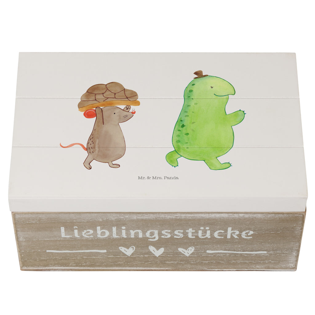 Holzkiste Schildkröte & Maus Holzkiste, Kiste, Schatzkiste, Truhe, Schatulle, XXL, Erinnerungsbox, Erinnerungskiste, Dekokiste, Aufbewahrungsbox, Schildkröte, Maus, Freunde, Freundinnen, beste Freunde, beste Freundinnen