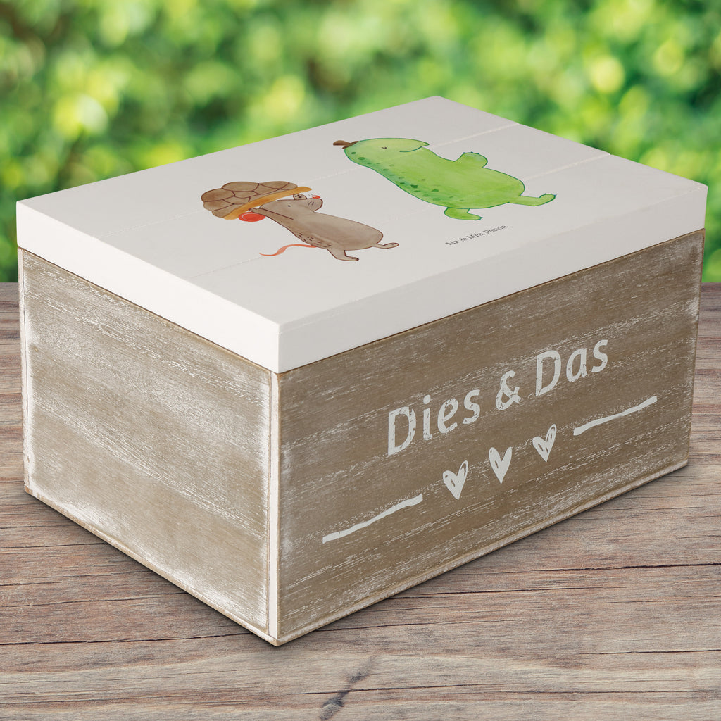 Holzkiste Schildkröte & Maus Holzkiste, Kiste, Schatzkiste, Truhe, Schatulle, XXL, Erinnerungsbox, Erinnerungskiste, Dekokiste, Aufbewahrungsbox, Schildkröte, Maus, Freunde, Freundinnen, beste Freunde, beste Freundinnen