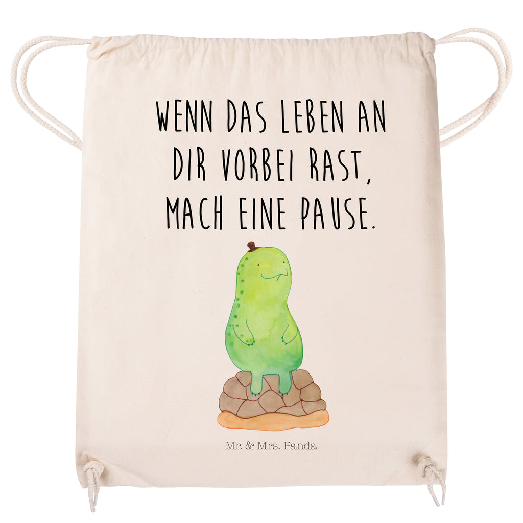 Sportbeutel Schildkröte pausiert Turnbeutel, Beutel, Sporttasche, Tasche, Stoffbeutel, Schildkröte, Achtsamkeit, Entschleunigen, achtsam