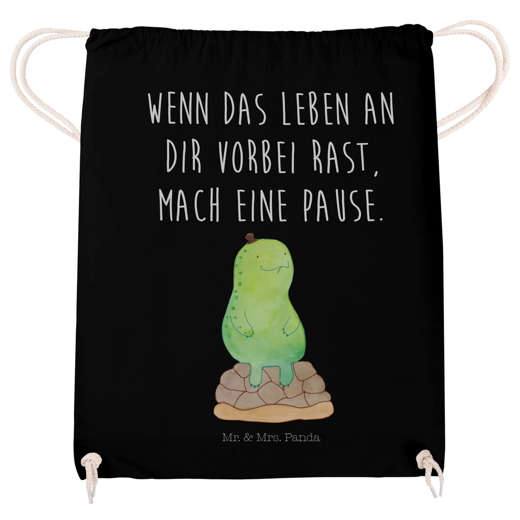 Sportbeutel Schildkröte pausiert Turnbeutel, Beutel, Sporttasche, Tasche, Stoffbeutel, Schildkröte, Achtsamkeit, Entschleunigen, achtsam