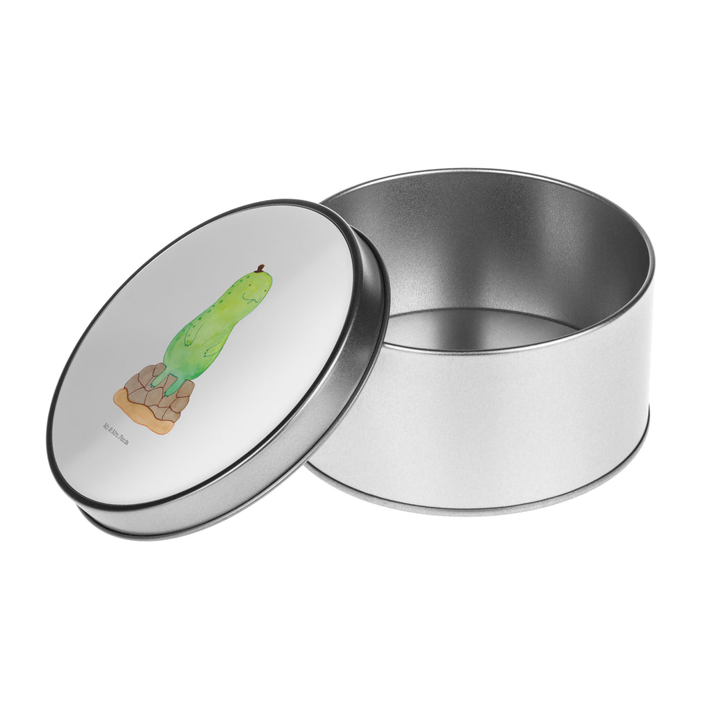 Blechdose rund Schildkröte pausiert Metalldose, Keksdose, Dose, Vorratsdose, Geschenkbox, Schildkröte, Achtsamkeit, Entschleunigen, achtsam