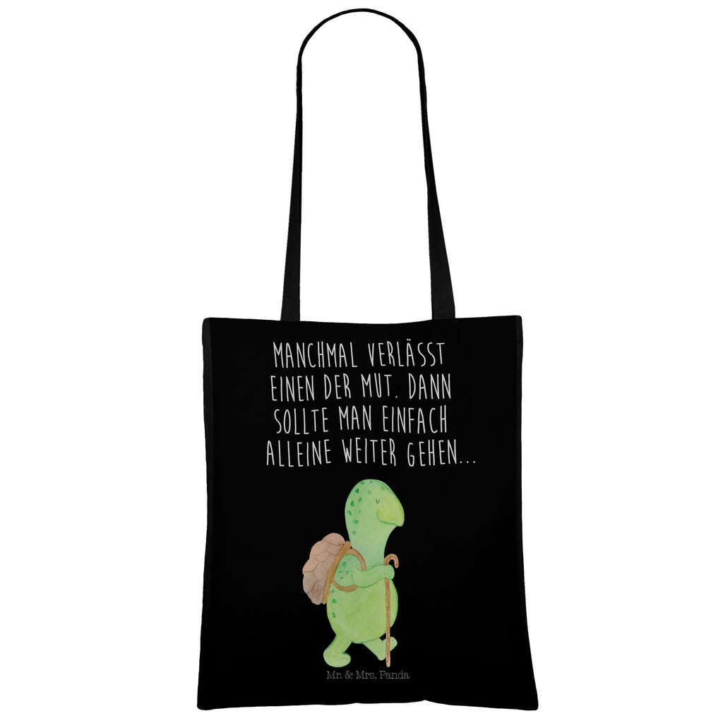 Tragetasche Schildkröte Wanderer Beuteltasche, Beutel, Einkaufstasche, Jutebeutel, Stoffbeutel, Schildkröte, Schildkröten, Motivation, Motivationsspruch, Motivationssprüche, Neuanfang