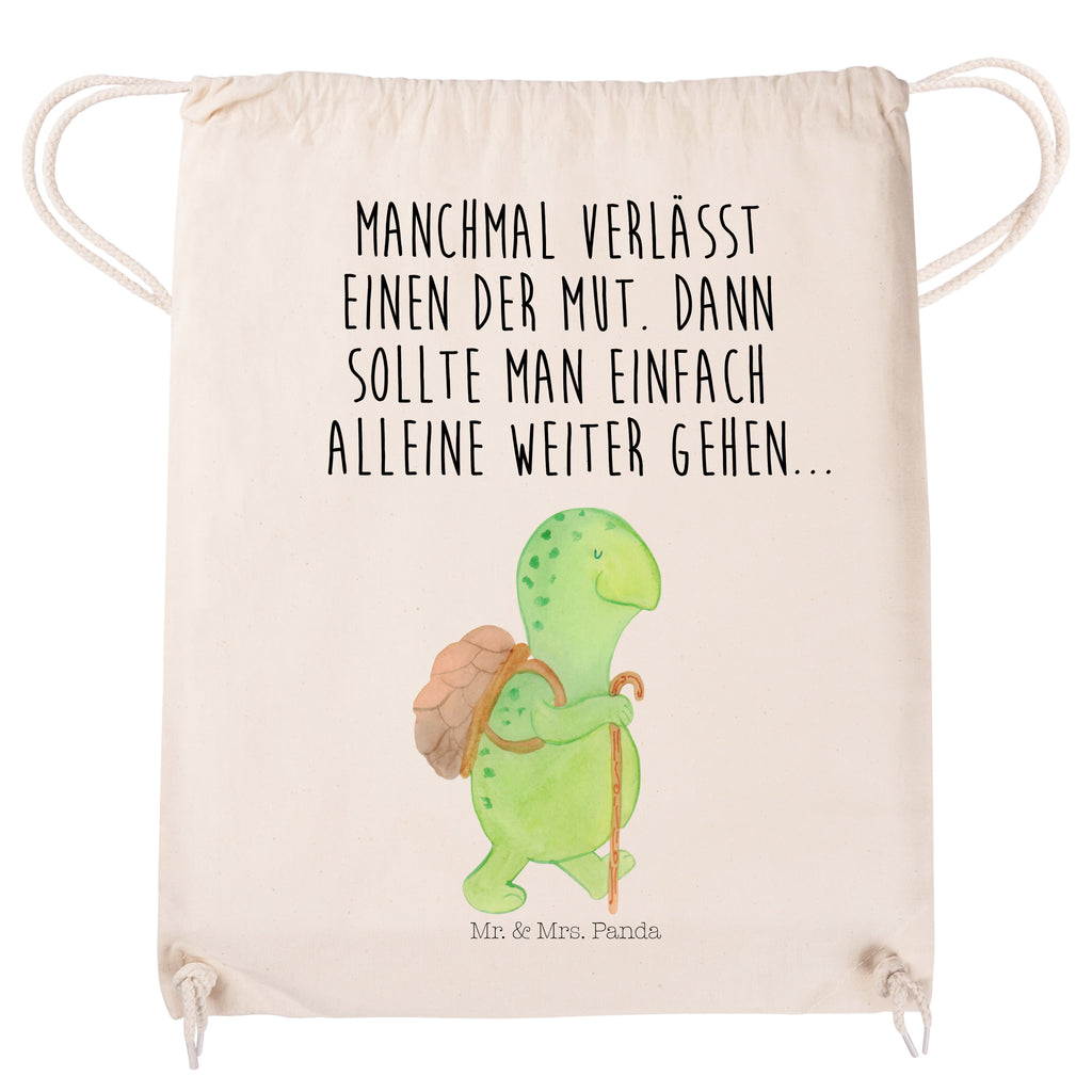 Sportbeutel Schildkröte Wanderer Turnbeutel, Beutel, Sporttasche, Tasche, Stoffbeutel, Schildkröte, Schildkröten, Motivation, Motivationsspruch, Motivationssprüche, Neuanfang