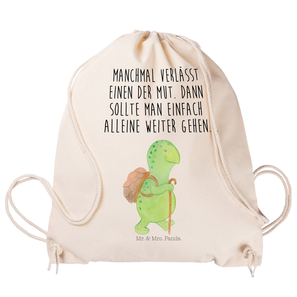Sportbeutel Schildkröte Wanderer Turnbeutel, Beutel, Sporttasche, Tasche, Stoffbeutel, Schildkröte, Schildkröten, Motivation, Motivationsspruch, Motivationssprüche, Neuanfang