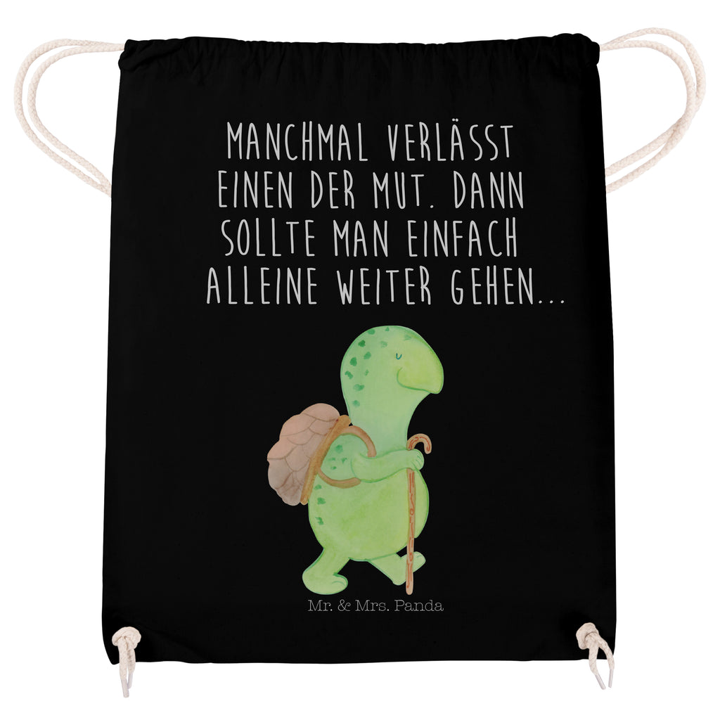 Sportbeutel Schildkröte Wanderer Turnbeutel, Beutel, Sporttasche, Tasche, Stoffbeutel, Schildkröte, Schildkröten, Motivation, Motivationsspruch, Motivationssprüche, Neuanfang