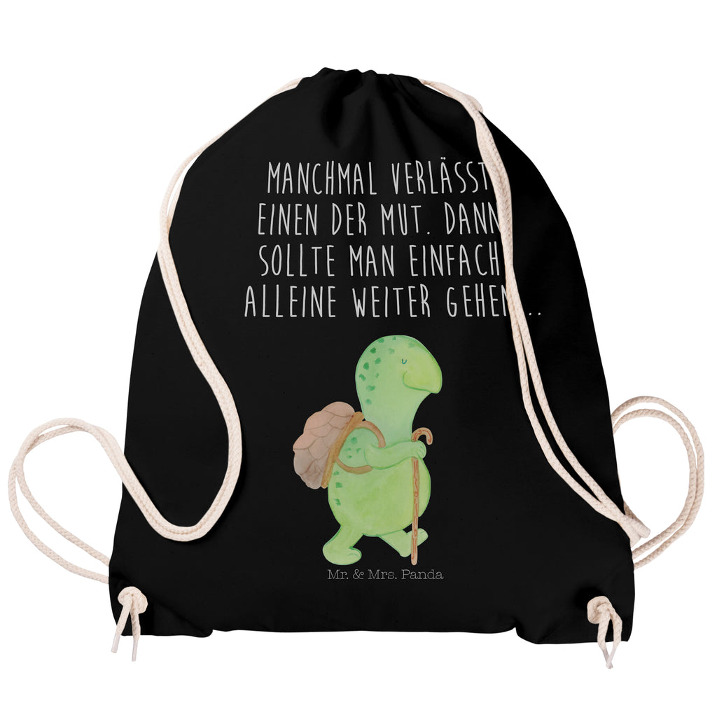 Sportbeutel Schildkröte Wanderer Turnbeutel, Beutel, Sporttasche, Tasche, Stoffbeutel, Schildkröte, Schildkröten, Motivation, Motivationsspruch, Motivationssprüche, Neuanfang