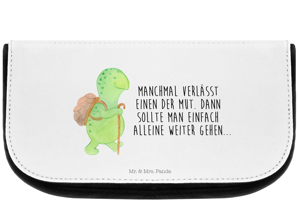 Kosmetiktasche Schildkröte Wanderer Kosmetikbeutel, Kulturtasche, Kulturbeutel, Schminktasche, Make-Up Tasche, Schildkröte, Schildkröten, Motivation, Motivationsspruch, Motivationssprüche, Neuanfang