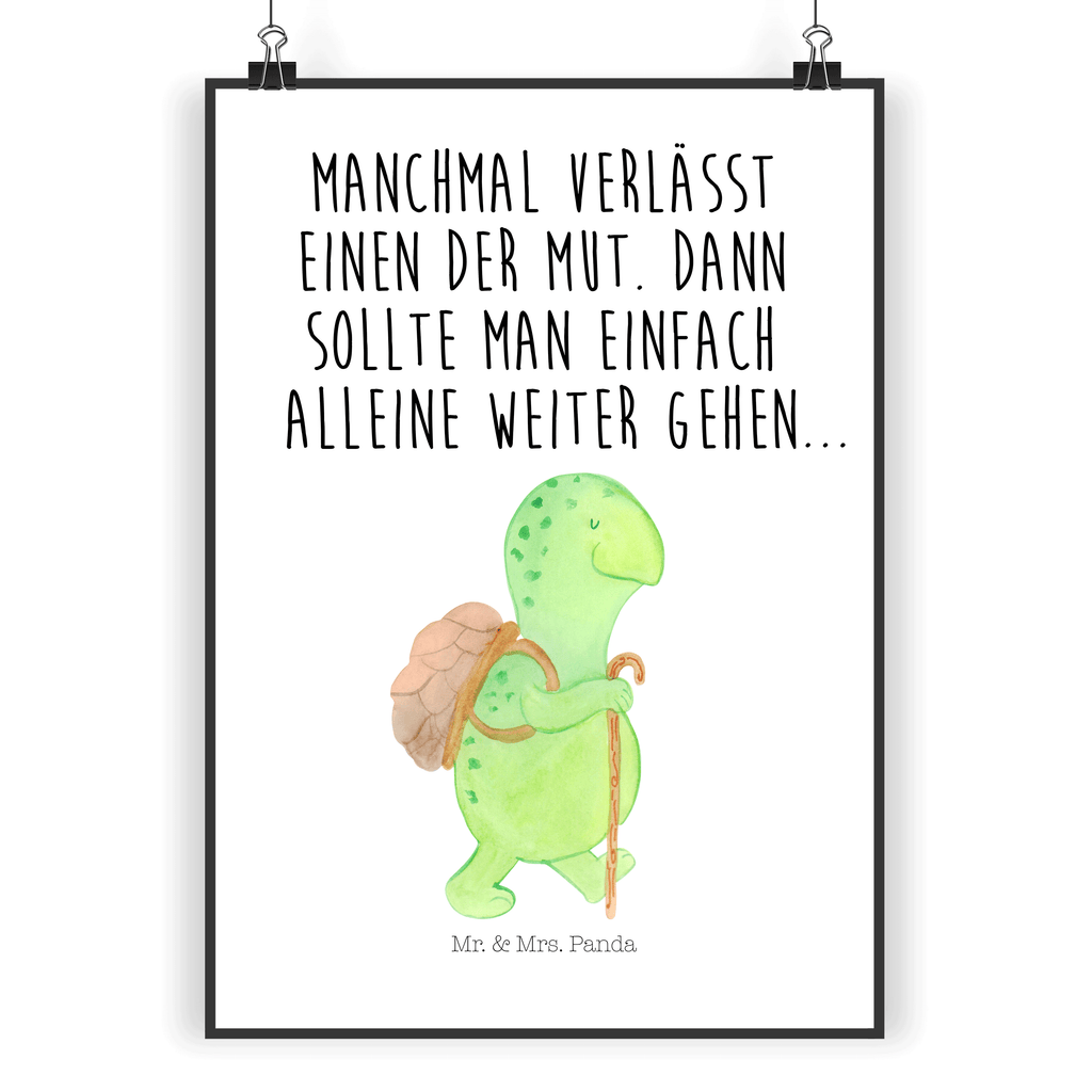 Poster Schildkröte Wanderer Poster, Wandposter, Bild, Wanddeko, Küchenposter, Kinderposter, Wanddeko Bild, Raumdekoration, Wanddekoration, Handgemaltes Poster, Mr. & Mrs. Panda Poster, Designposter, Kunstdruck, Posterdruck, Schildkröte, Schildkröten, Motivation, Motivationsspruch, Motivationssprüche, Neuanfang