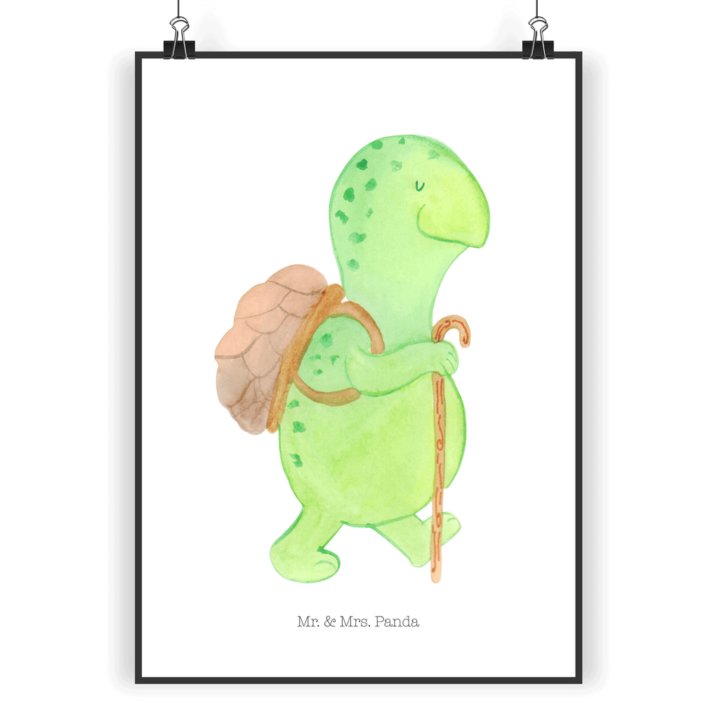 Poster Schildkröte Wanderer Poster, Wandposter, Bild, Wanddeko, Küchenposter, Kinderposter, Wanddeko Bild, Raumdekoration, Wanddekoration, Handgemaltes Poster, Mr. & Mrs. Panda Poster, Designposter, Kunstdruck, Posterdruck, Schildkröte, Schildkröten, Motivation, Motivationsspruch, Motivationssprüche, Neuanfang