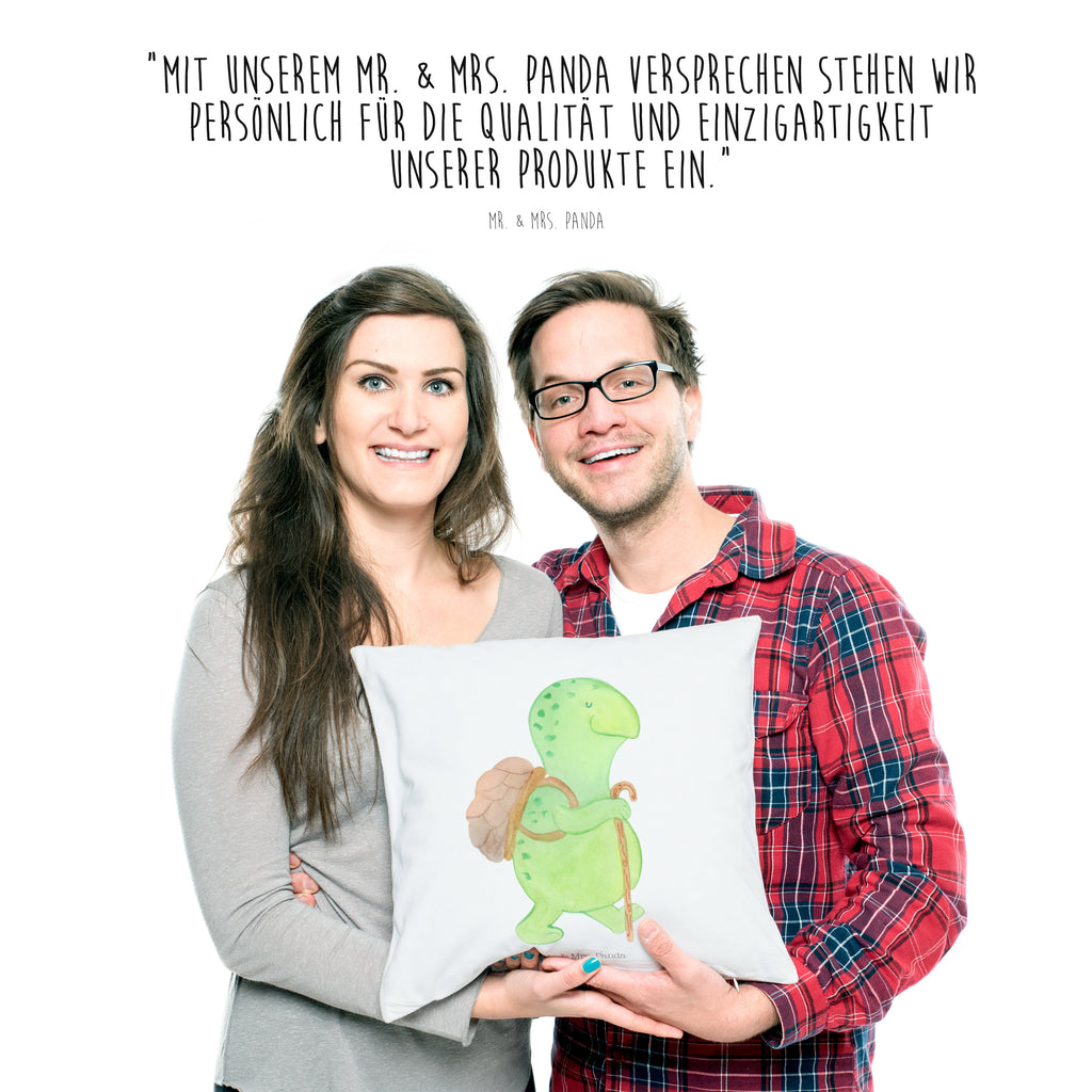 40x40 Kissen Schildkröte Wanderer Kissenhülle, Kopfkissen, Sofakissen, Dekokissen, Motivkissen, Schildkröte, Schildkröten, Motivation, Motivationsspruch, Motivationssprüche, Neuanfang