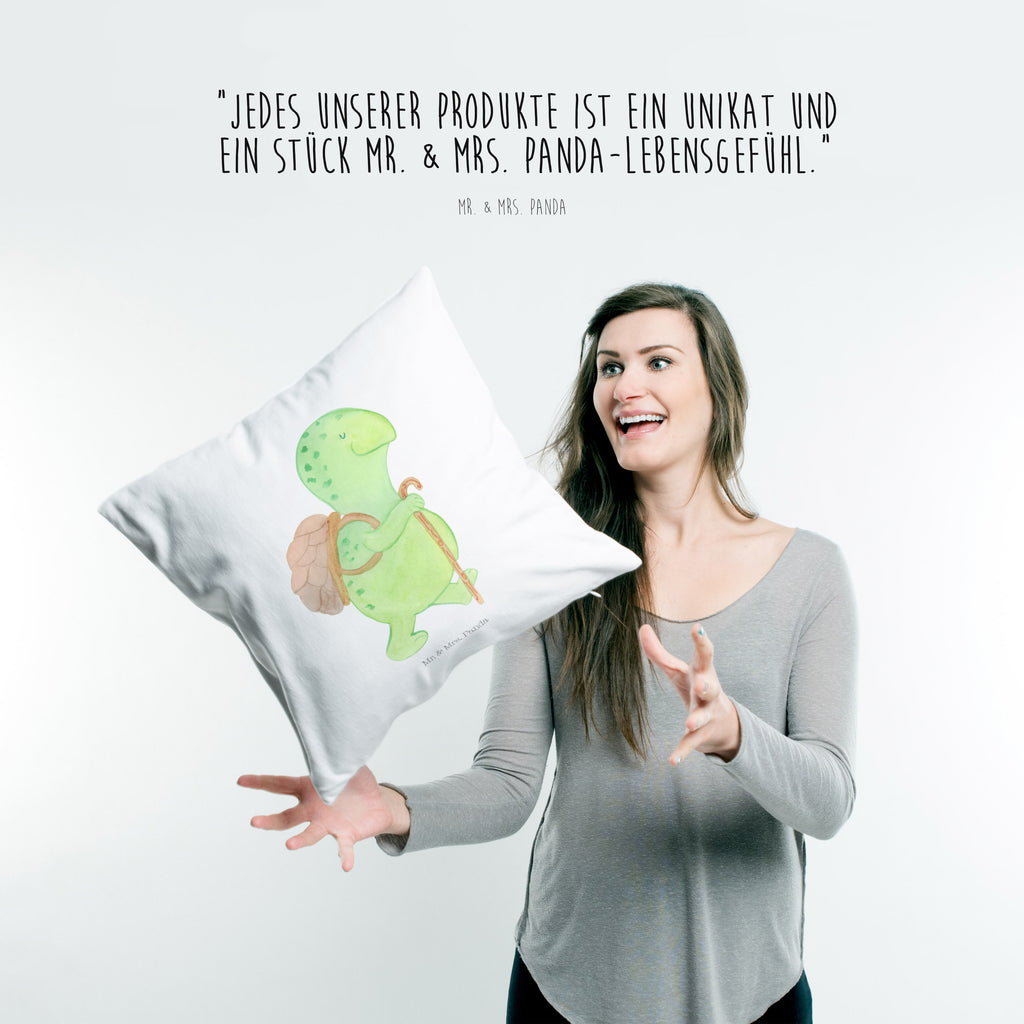 40x40 Kissen Schildkröte Wanderer Kissenhülle, Kopfkissen, Sofakissen, Dekokissen, Motivkissen, Schildkröte, Schildkröten, Motivation, Motivationsspruch, Motivationssprüche, Neuanfang
