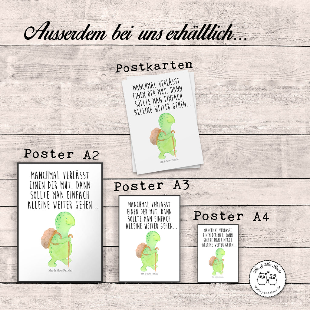 Poster Schildkröte Wanderer Poster, Wandposter, Bild, Wanddeko, Küchenposter, Kinderposter, Wanddeko Bild, Raumdekoration, Wanddekoration, Handgemaltes Poster, Mr. & Mrs. Panda Poster, Designposter, Kunstdruck, Posterdruck, Schildkröte, Schildkröten, Motivation, Motivationsspruch, Motivationssprüche, Neuanfang