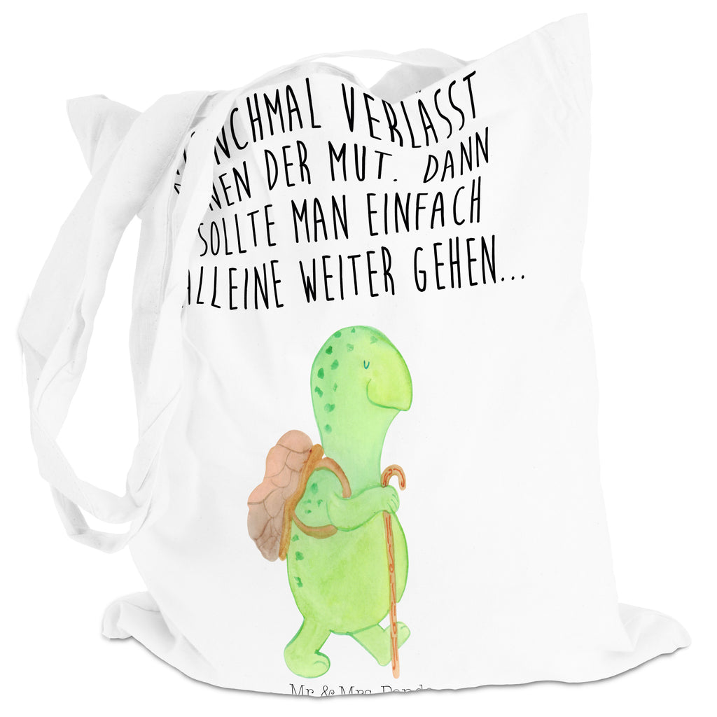Tragetasche Schildkröte Wanderer Beuteltasche, Beutel, Einkaufstasche, Jutebeutel, Stoffbeutel, Schildkröte, Schildkröten, Motivation, Motivationsspruch, Motivationssprüche, Neuanfang