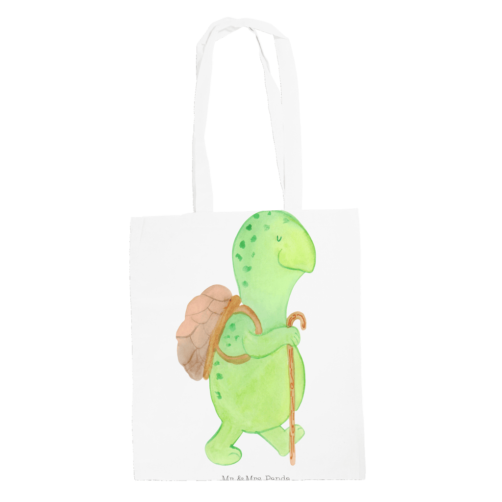Tragetasche Schildkröte Wanderer Beuteltasche, Beutel, Einkaufstasche, Jutebeutel, Stoffbeutel, Schildkröte, Schildkröten, Motivation, Motivationsspruch, Motivationssprüche, Neuanfang