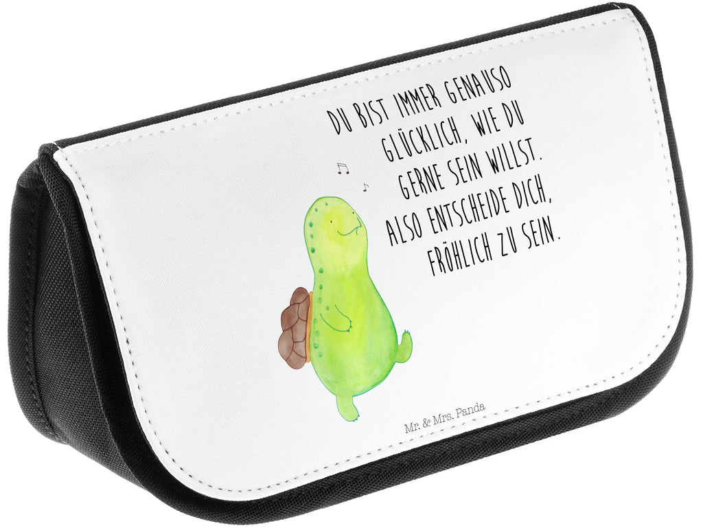 Kosmetiktasche Schildkröte pfeift Kosmetikbeutel, Kulturtasche, Kulturbeutel, Schminktasche, Make-Up Tasche, Schildkröte, Schildi, Schildkröten, fröhlich, Glück, Motivation, Lebensfreude, Depression, Trennung, Neuanfang