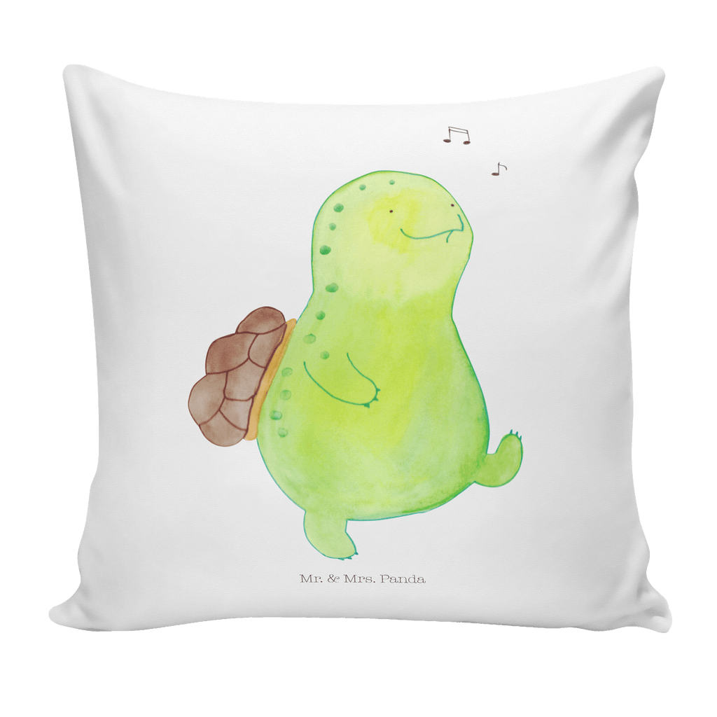 40x40 Kissen Schildkröte pfeift Kissenhülle, Kopfkissen, Sofakissen, Dekokissen, Motivkissen, Schildkröte, Schildi, Schildkröten, fröhlich, Glück, Motivation, Lebensfreude, Depression, Trennung, Neuanfang