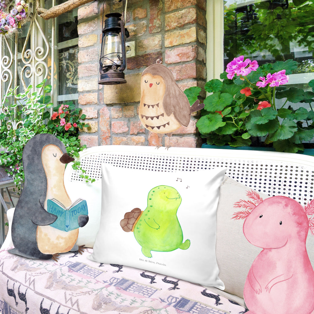 40x40 Kissen Schildkröte pfeift Kissenhülle, Kopfkissen, Sofakissen, Dekokissen, Motivkissen, Schildkröte, Schildi, Schildkröten, fröhlich, Glück, Motivation, Lebensfreude, Depression, Trennung, Neuanfang