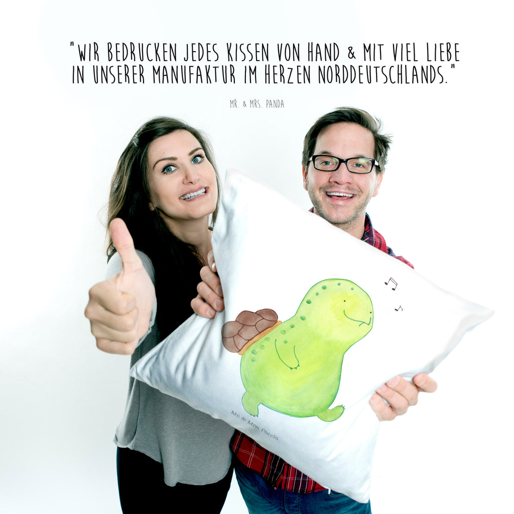40x40 Kissen Schildkröte pfeift Kissenhülle, Kopfkissen, Sofakissen, Dekokissen, Motivkissen, Schildkröte, Schildi, Schildkröten, fröhlich, Glück, Motivation, Lebensfreude, Depression, Trennung, Neuanfang