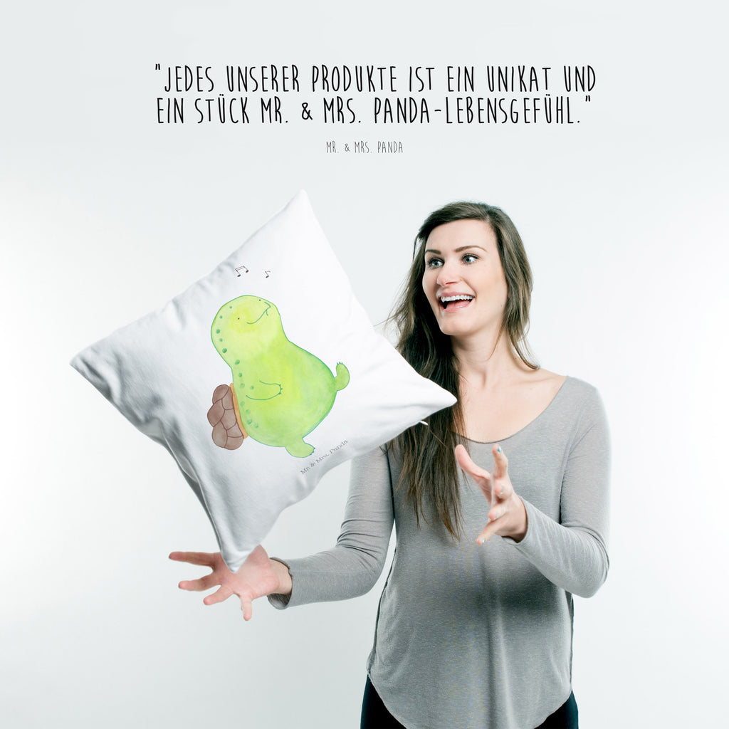 40x40 Kissen Schildkröte pfeift Kissenhülle, Kopfkissen, Sofakissen, Dekokissen, Motivkissen, Schildkröte, Schildi, Schildkröten, fröhlich, Glück, Motivation, Lebensfreude, Depression, Trennung, Neuanfang