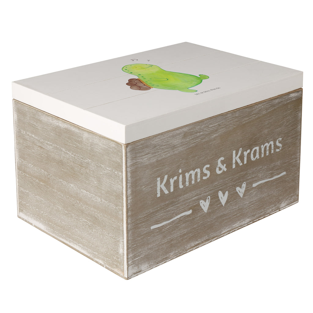Holzkiste Schildkröte pfeift Holzkiste, Kiste, Schatzkiste, Truhe, Schatulle, XXL, Erinnerungsbox, Erinnerungskiste, Dekokiste, Aufbewahrungsbox, Schildkröte, Schildi, Schildkröten, fröhlich, Glück, Motivation, Lebensfreude, Depression, Trennung, Neuanfang