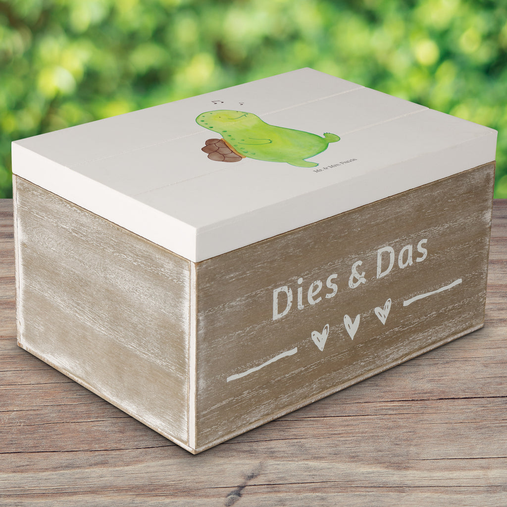 Holzkiste Schildkröte pfeift Holzkiste, Kiste, Schatzkiste, Truhe, Schatulle, XXL, Erinnerungsbox, Erinnerungskiste, Dekokiste, Aufbewahrungsbox, Schildkröte, Schildi, Schildkröten, fröhlich, Glück, Motivation, Lebensfreude, Depression, Trennung, Neuanfang