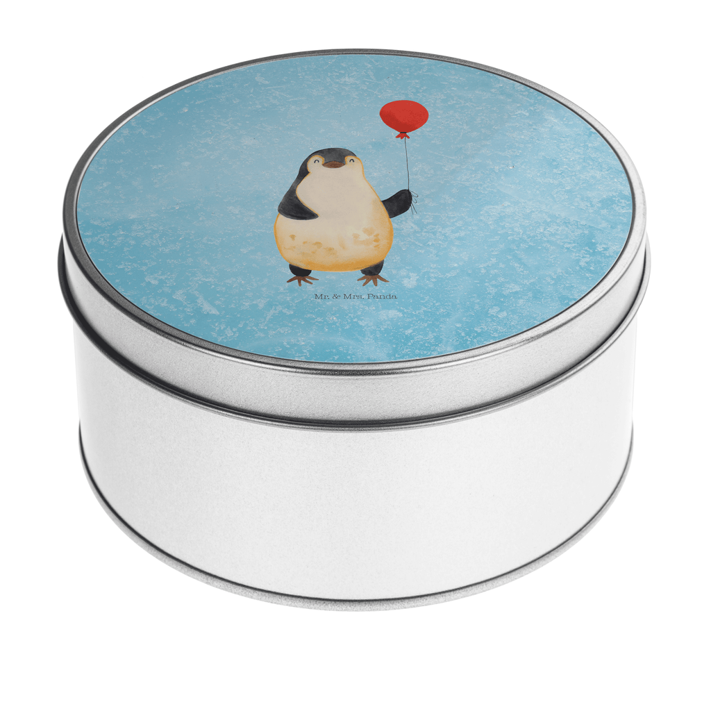 Blechdose rund Pinguin Luftballon Metalldose, Keksdose, Dose, Vorratsdose, Geschenkbox, Pinguin, Pinguine, Luftballon, Tagträume, Lebenslust, Geschenk Freundin, Geschenkidee, beste Freundin, Motivation, Neustart, neues Leben, Liebe, Glück