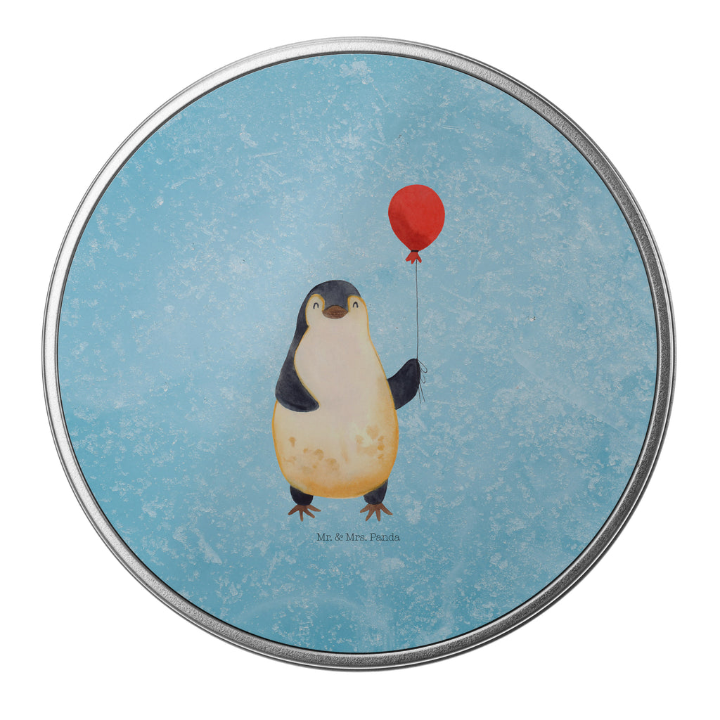 Blechdose rund Pinguin Luftballon Metalldose, Keksdose, Dose, Vorratsdose, Geschenkbox, Pinguin, Pinguine, Luftballon, Tagträume, Lebenslust, Geschenk Freundin, Geschenkidee, beste Freundin, Motivation, Neustart, neues Leben, Liebe, Glück