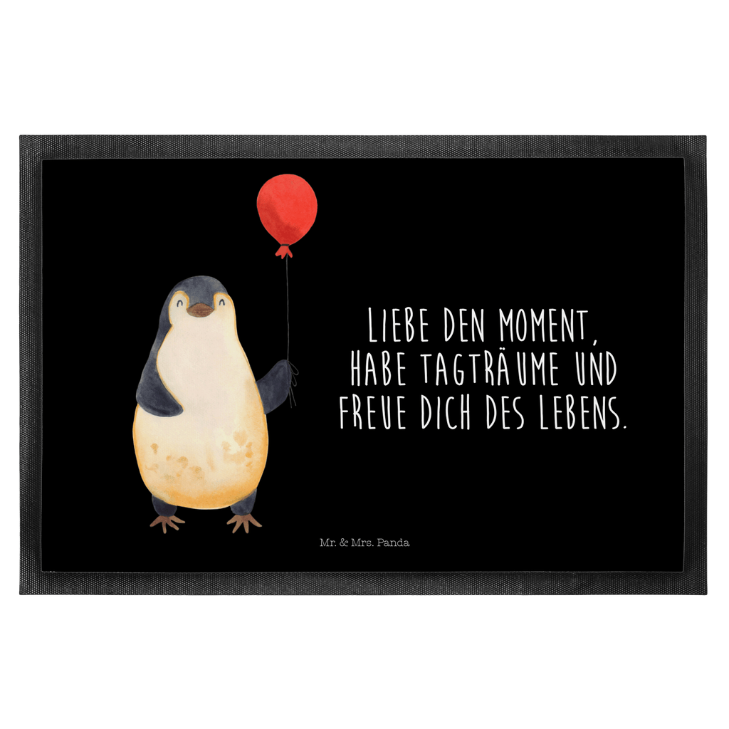 Fußmatte Pinguin Luftballon Türvorleger, Schmutzmatte, Fußabtreter, Matte, Schmutzfänger, Fußabstreifer, Schmutzfangmatte, Türmatte, Motivfußmatte, Haustürmatte, Vorleger, Pinguin, Pinguine, Luftballon, Tagträume, Lebenslust, Geschenk Freundin, Geschenkidee, beste Freundin, Motivation, Neustart, neues Leben, Liebe, Glück